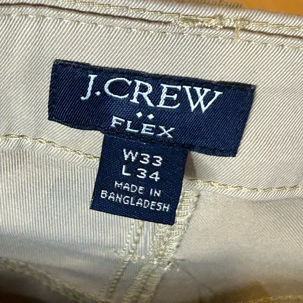 NWT J.Crew Men's Khaki Five-Pocket Tech Straight Flex Pants Chinos